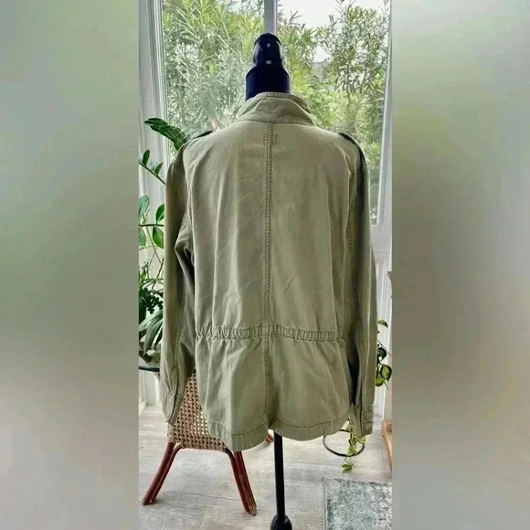 Gap Jacket Women XXL Barn Tour Lightweight Unlined Full Zip Snap army green - Picture 2 of 7